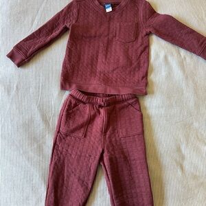 Kids Burgundy sweat set -12-18 months